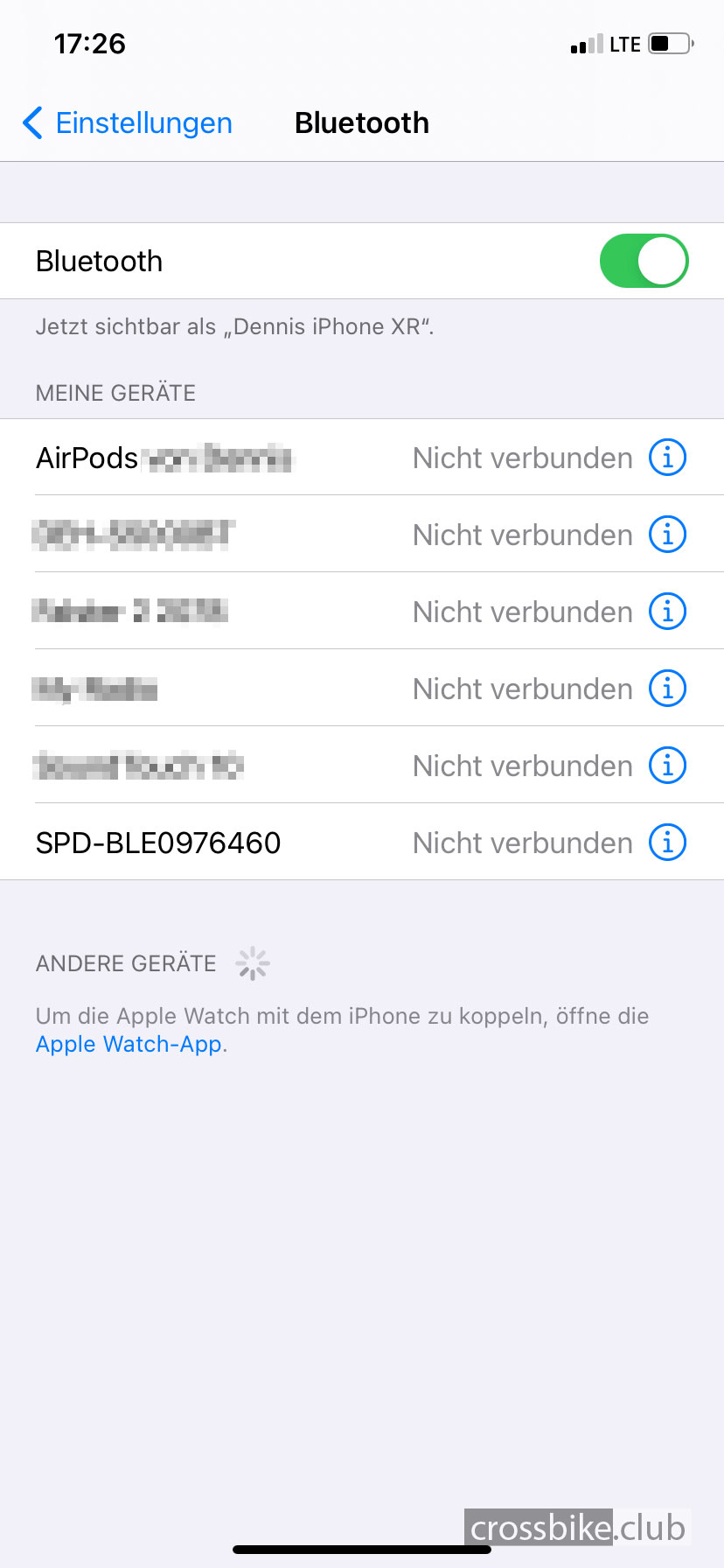 iPhone Bluetooth Liste